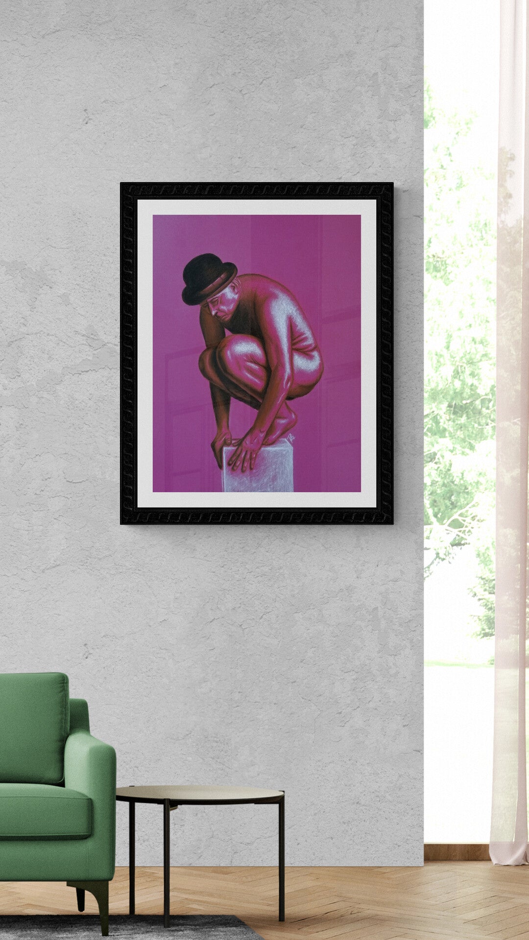 Desnudo de hombre en rosa